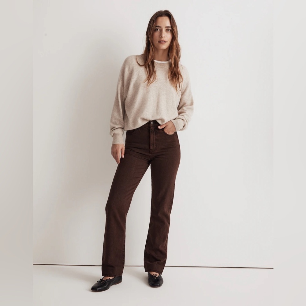 Madewell (Re)sponsible Cashmere Oversized Crewneck Sweater in Heather Seashell